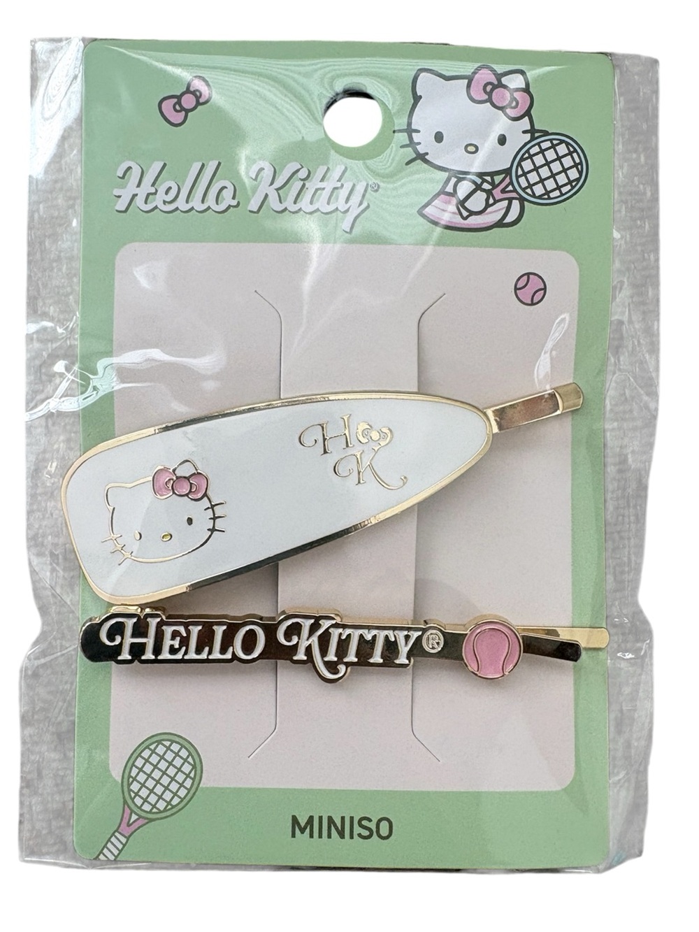 Hello Kitty Sanrio MinisoTennis Hair Clips NWT